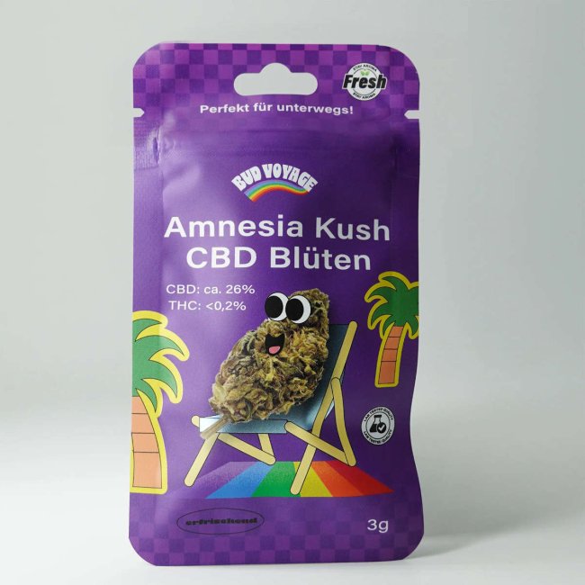 Bud Voyage Amnesia Kush CBD-Blüten mit 26 % CBD und frischen Aroma