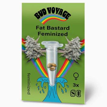 BudVoyage Fat Bastard Feminisiert – Stilvolle Verpackung mit modernem Design und klarer Produktkennzeichnung.