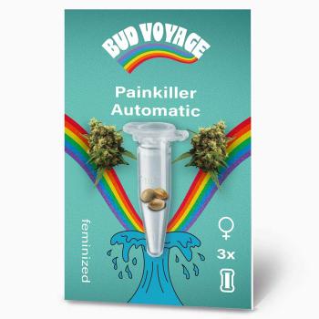 Bud Voyage Painkiller CBD Automatic – Stilvolle Verpackung mit modernem Design und klarer Produktkennzeichnung.