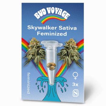 BudVoyage Skywalker Sativa Feminisiert – Stilvolle Verpackung mit modernem Design und klarer Produktkennzeichnung