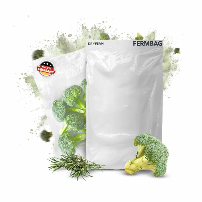 DRYFERM Bags im Set zur sicheren und gleichmäßigen Trocknung von Kräutern und ähnlichen – platzsparend, schimmelfrei und laborgeprüft.