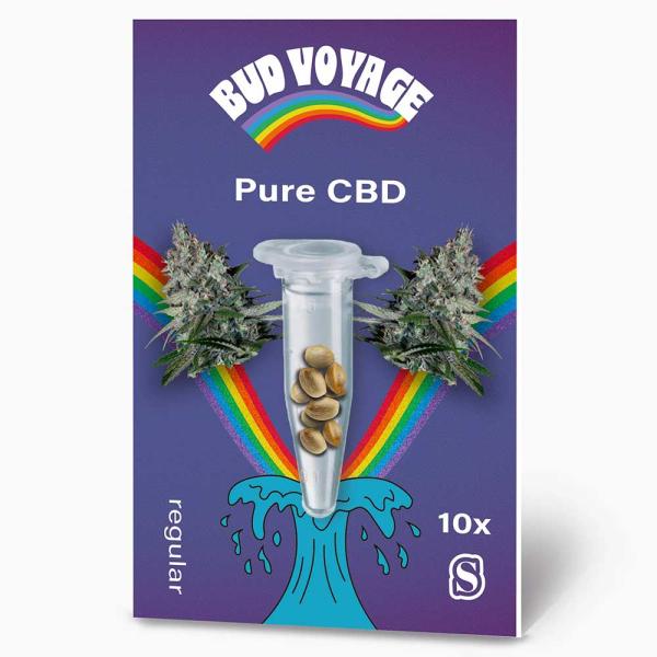 Bud Voyage Pure CBD Regular – Stilvolle Verpackung mit modernem Design und klarer Produktkennzeichnung.